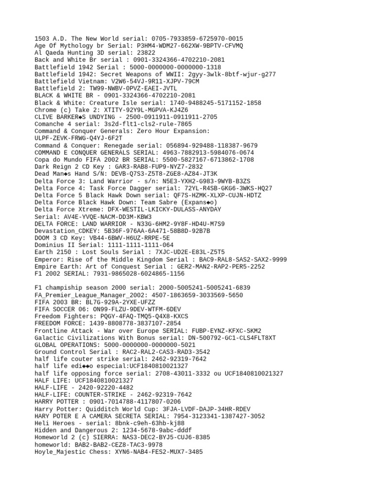 Game CD Keys PDF
