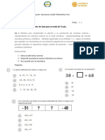 Evaluacion de Proceso Unidad I Matematica 7mo