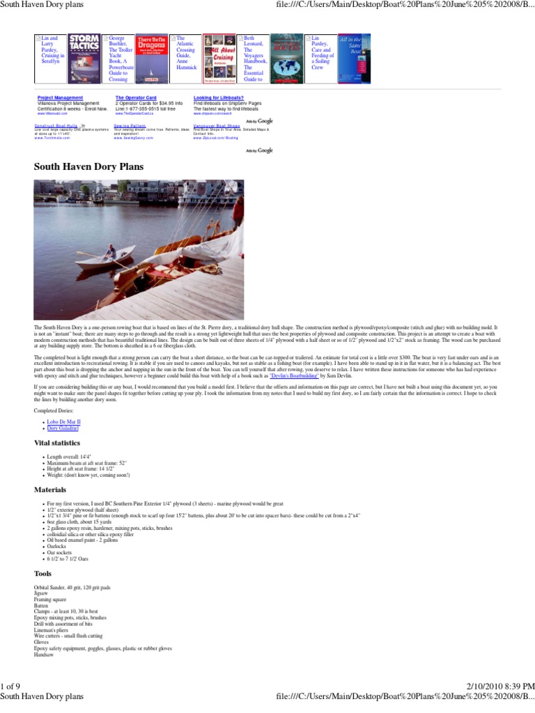 South Haven Dory Plans Hull (Watercraft) Boats South Haven Dory Plans Hull (Watercraft) Boats
