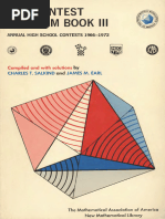 MAA - The Contest Problem Book III, 1966-1972 (Annual High School Contests) - Charles T. Salkind, James M. Earl - (New Mathematical Library Vol 25) - MAA, 1973 - 186p