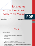Les Fusions Et Les Acquisitions Des Société Au MAROC