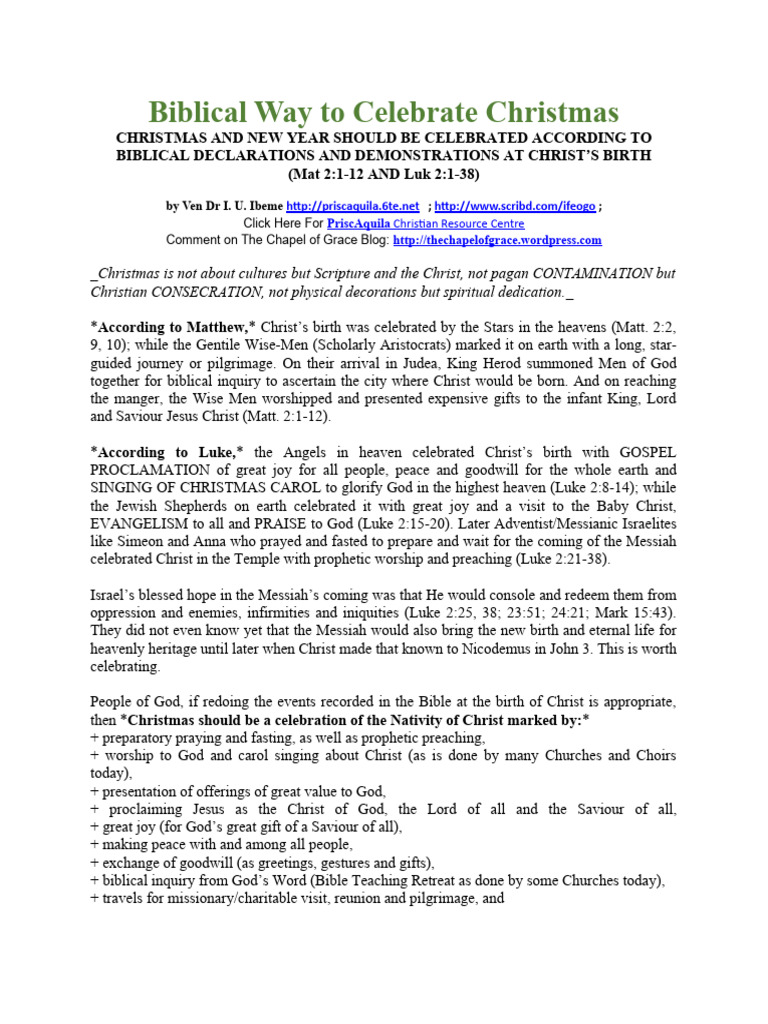 Is it biblical to celebrate christmas