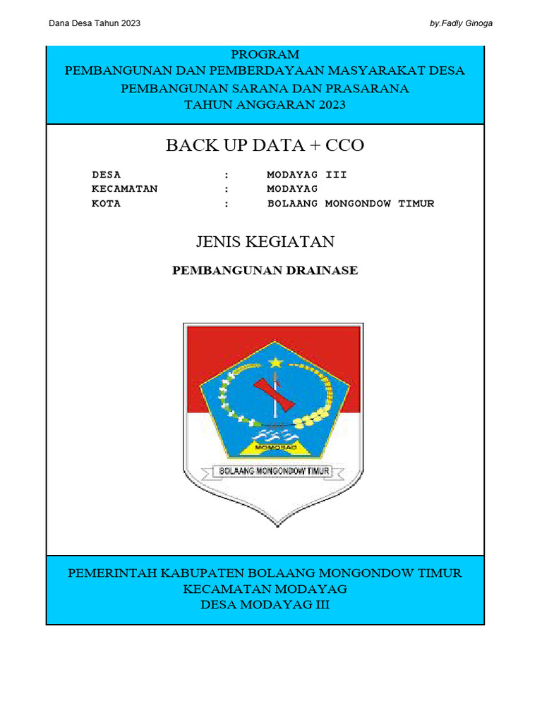 Back Up Data Drainase 164,7 Meter | PDF