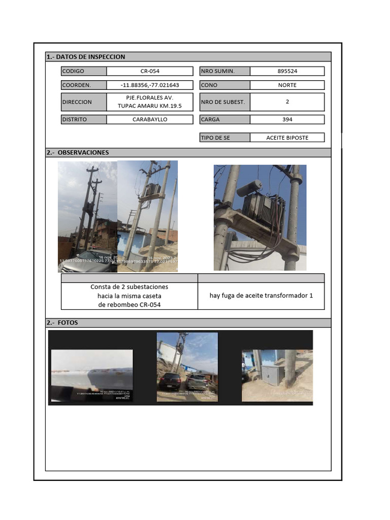Inspeccion de Sistemas de MT | PDF