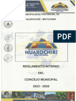 Reglamento Interno Del Concejo Municipal 2023 - 2026