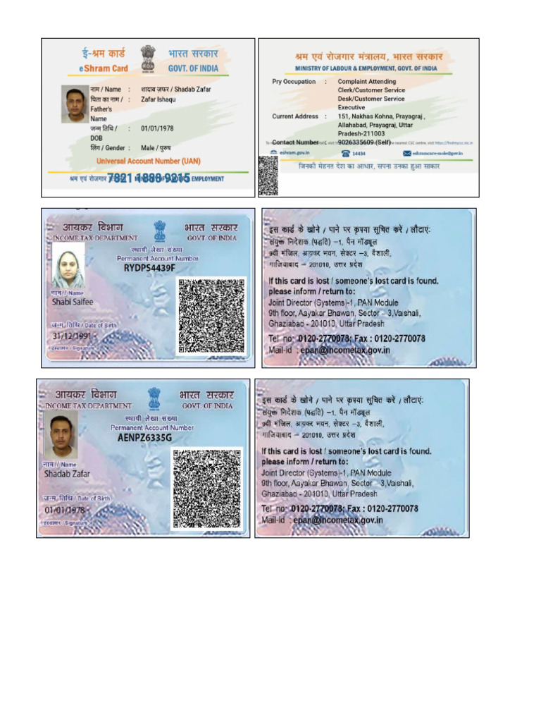 Eshram and Adhar Card Format New MURLI SEN | PDF