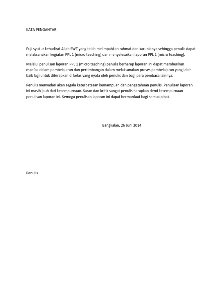 Contoh Laporan Ppl Pdf