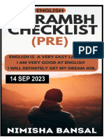 ENGLISH PRE AARAMBH CHECKLIST BY NIMISHA MAM 14 SEP 2023 Docx