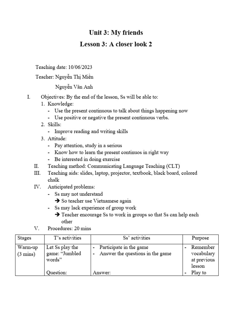 Unit 3: Present Continuous Focus | PDF