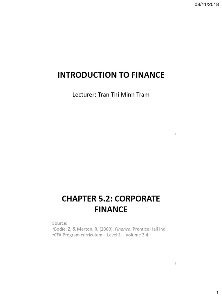 Chapter 5.2 - Corporate Finance - Sv3.0 | PDF | Finance & Money Management