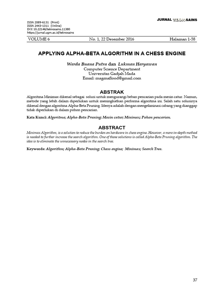 Alpha-Beta Pruning in Chess Engines | PDF | Chess | Board Games
