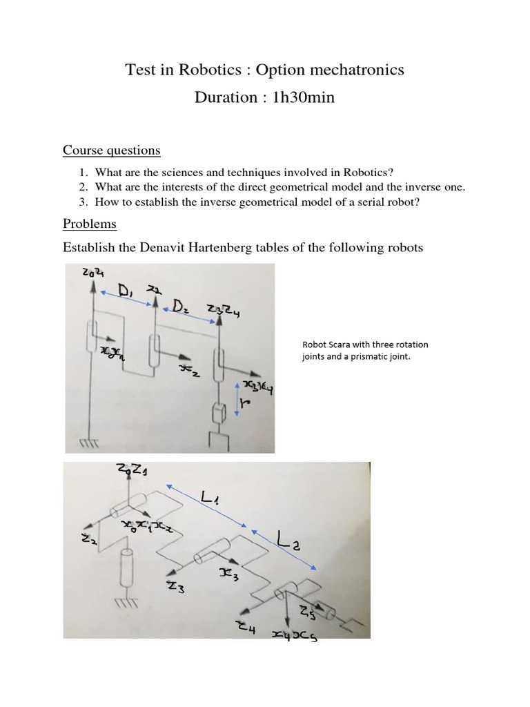 Robotics Mechatronics Test Guide | PDF | Teaching Methods & Materials ...