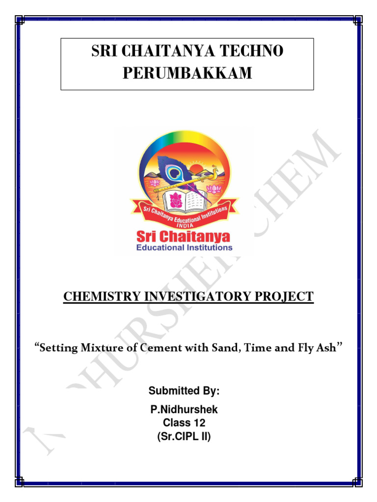 Chemistry Project PDF Cement Concrete