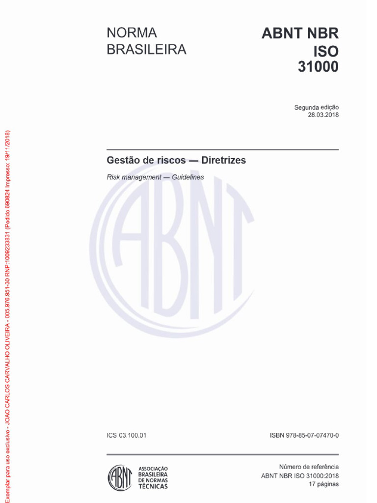 ABNT NBR ISO 31000 | PDF