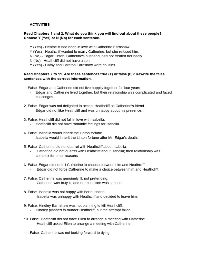 Wuthering Heights Study Guide | PDF | Mystery, Thriller & Crime Fiction