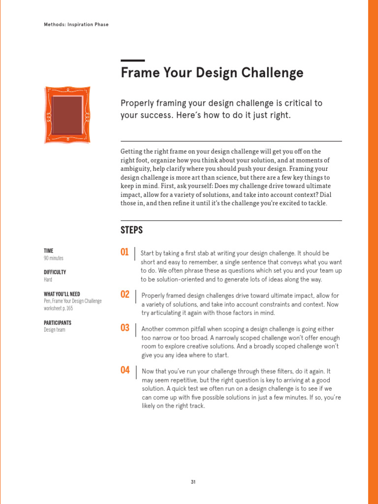 Frame Your Design Challenge Template PDF