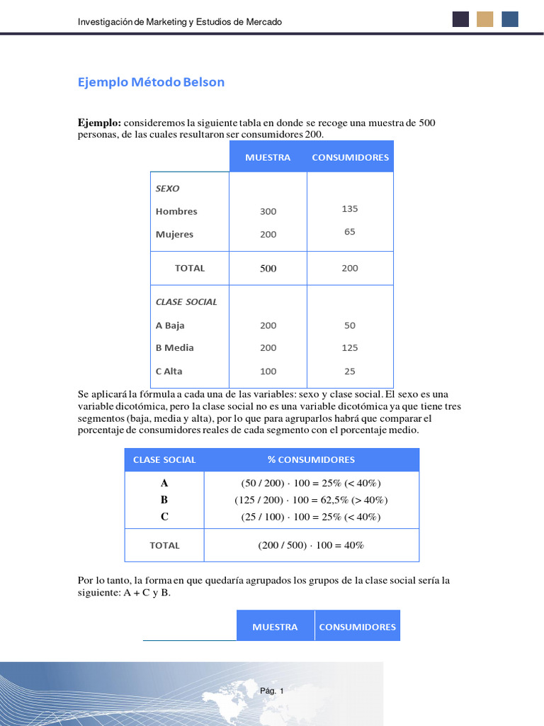 Método de Belson en Segmentación de Mercado | PDF