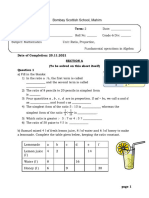 Bombay Scottish - STD 6 (2021-22) - Ratio & Algebra