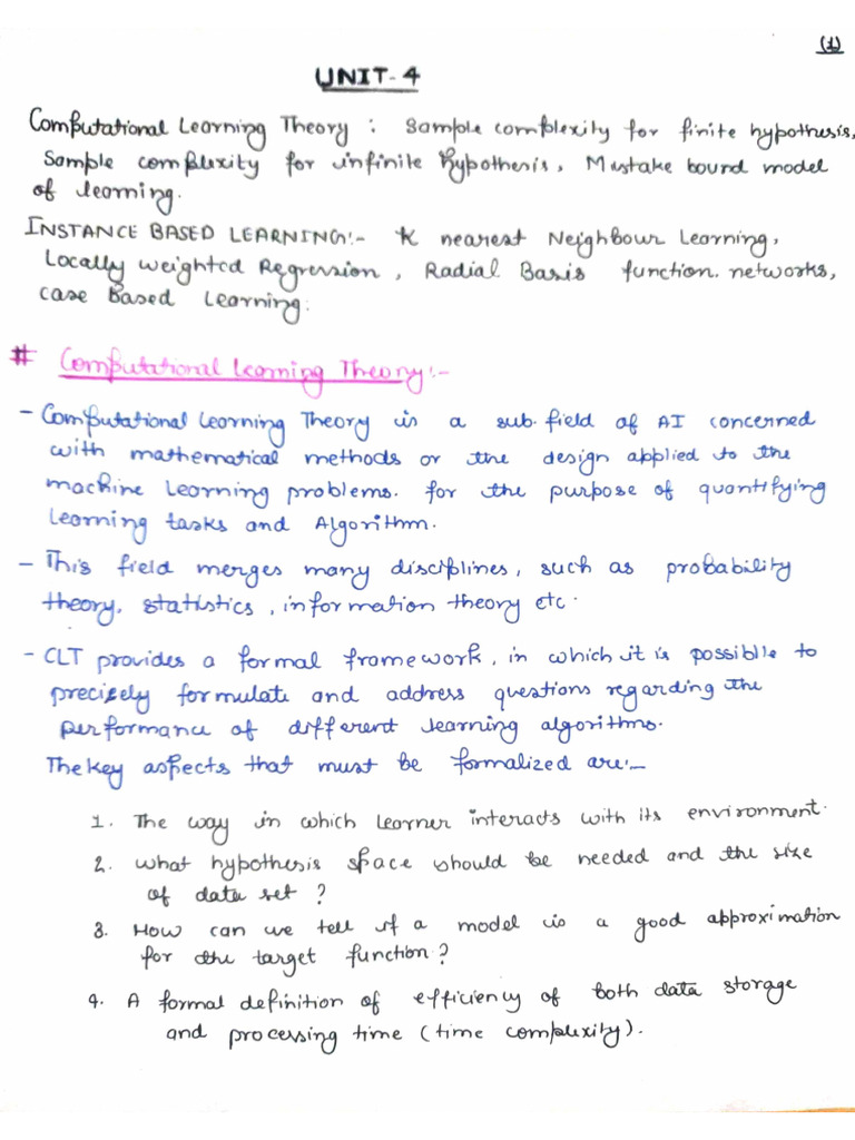ML Unit-4 (Complete Notes) | PDF