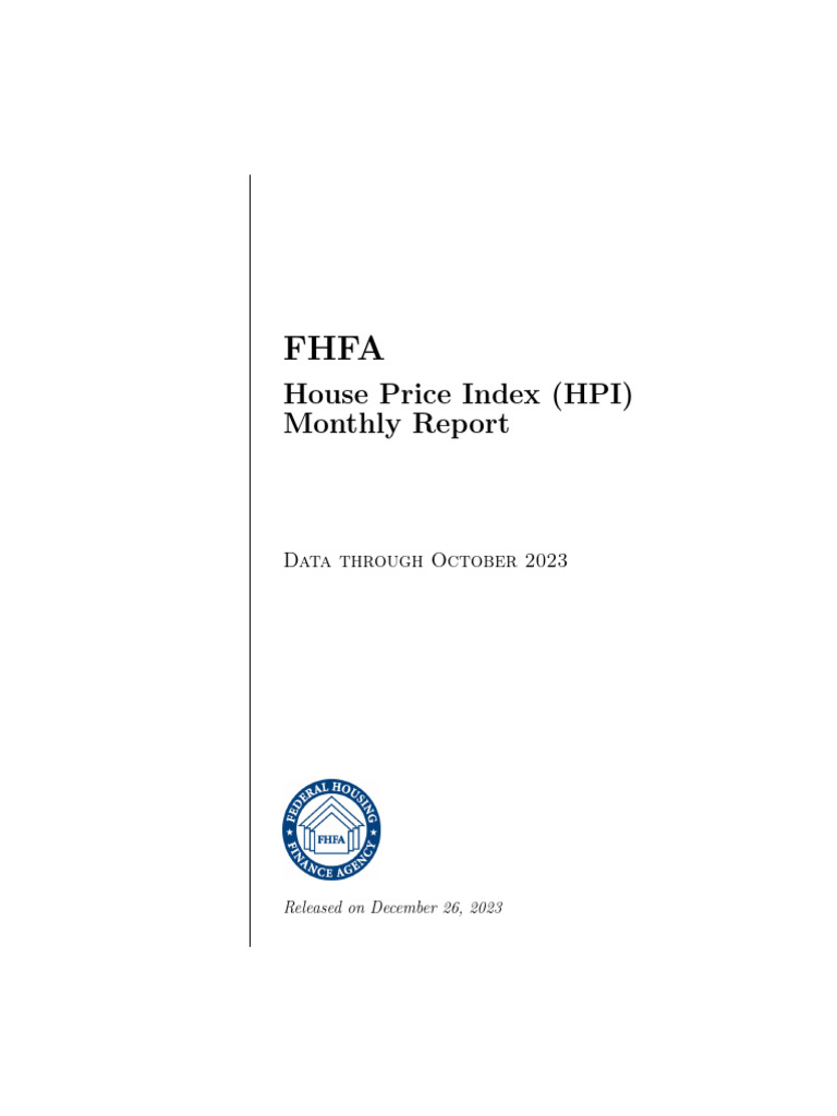 Fhfa Hpi Monthly 12262023 | PDF | House Price Index | Federal Housing ...
