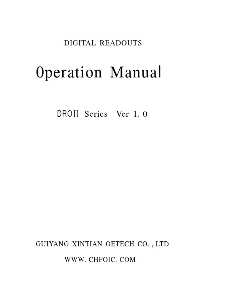DROⅡ Digital Readout Manual | PDF