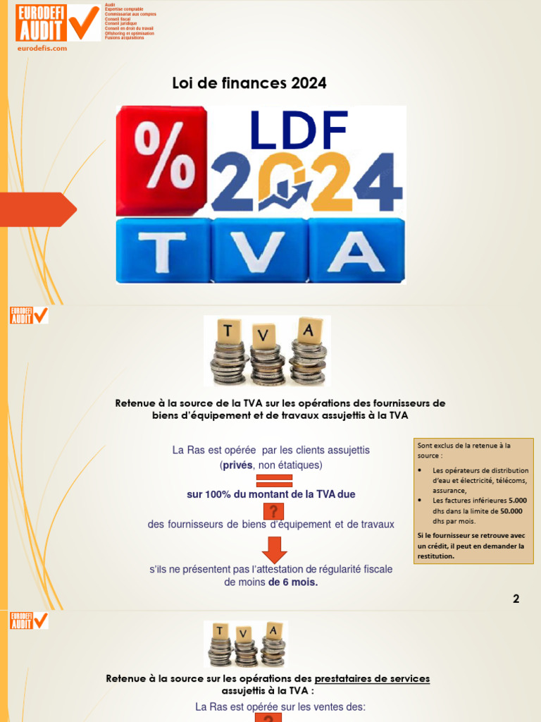Réformes fiscales et TVA au Maroc 2024 | PDF | Taxe sur la valeur ...