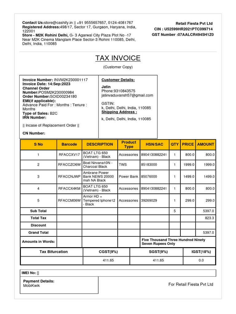 Cms INVM2 K230001117 | PDF | Invoice | Financial Economics