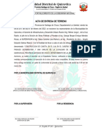 Acta de Entrega de Terreno de Cunetas. Anyelo.