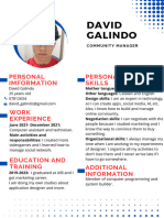 David Galindo: Personal Imformation Personal Skills