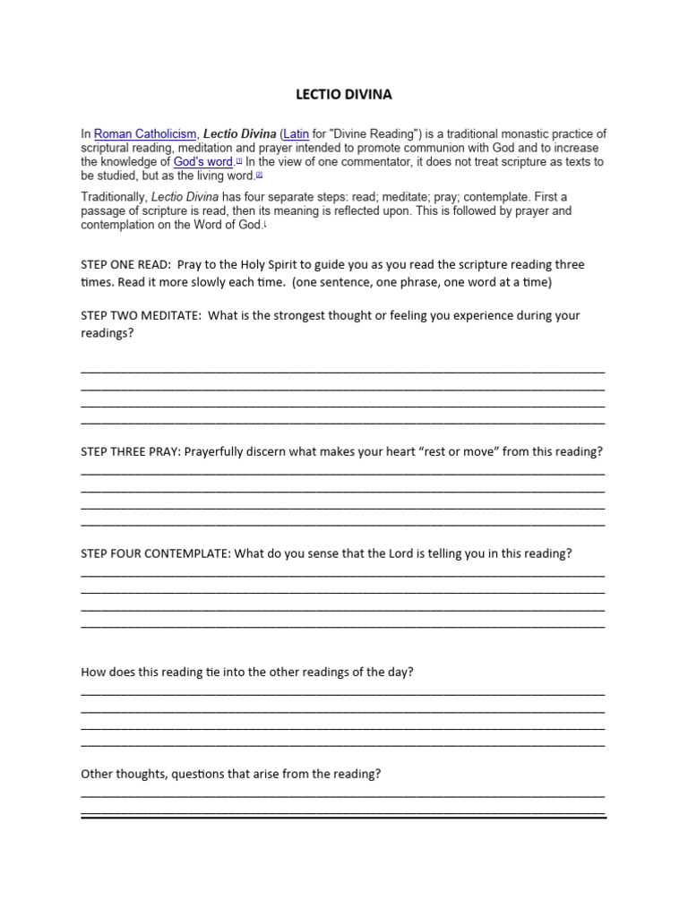 Lectio Divina | PDF