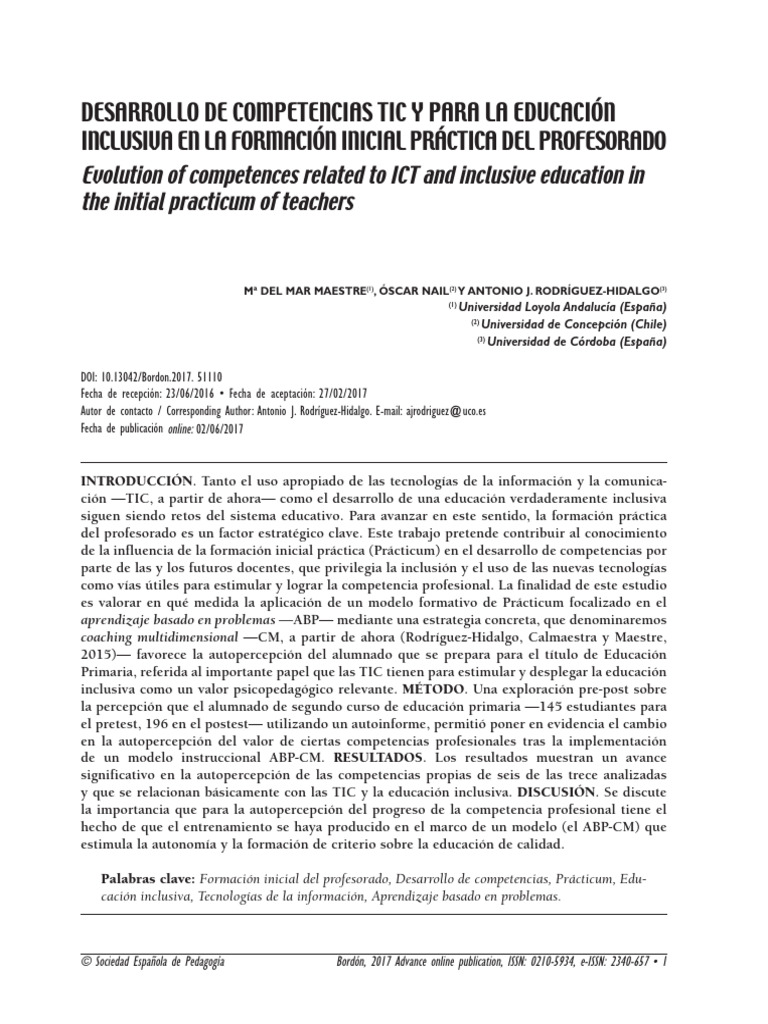 Competencias TIC y Educación Inclusiva en Docentes | PDF | Informática