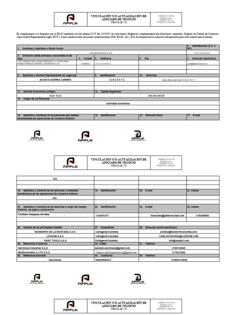 FT-GC-04 Circular 170 | PDF | Finanzas y dinero