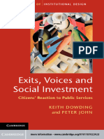 (Theories of Institutional Design) Keith Dowding, Peter John - Exits, Voices and Social Investment - Citizens' Reaction To Public Services-Cambridge University Press (2012)