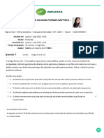 Questionário 1 - 2° Tentativa Educação e Diversidade