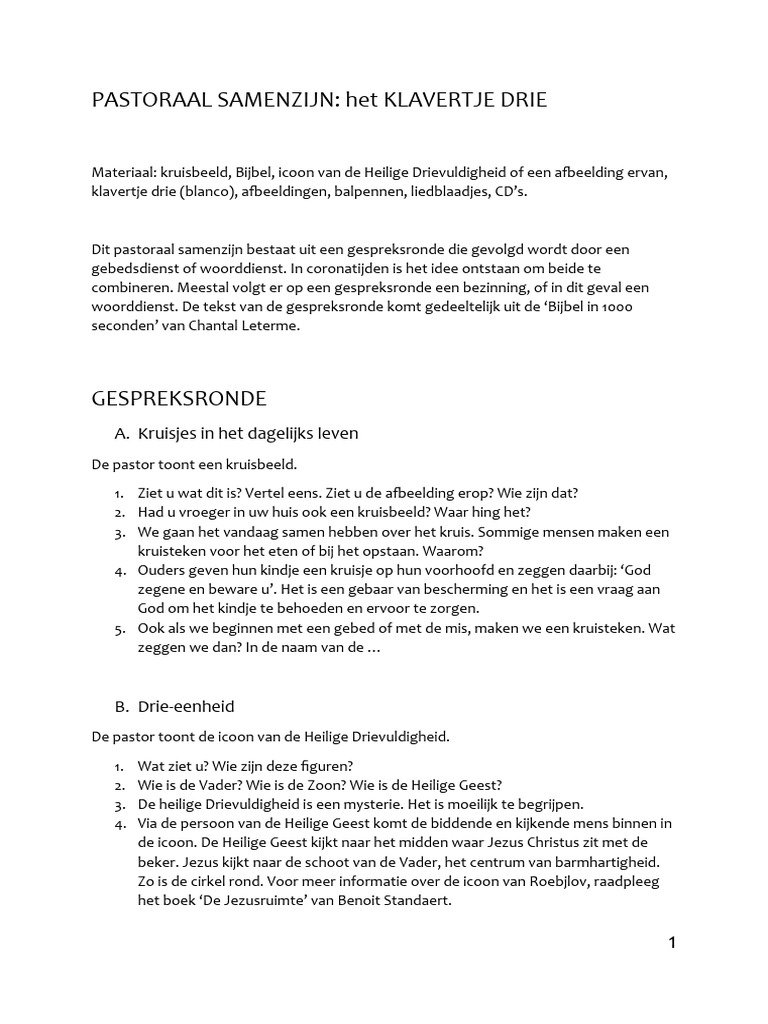 Groepsgesprek DRIE EENHEID | PDF