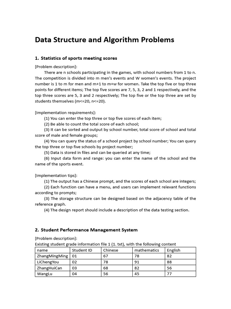 Data Structure Project Topics | PDF | Data Management | Applied Mathematics