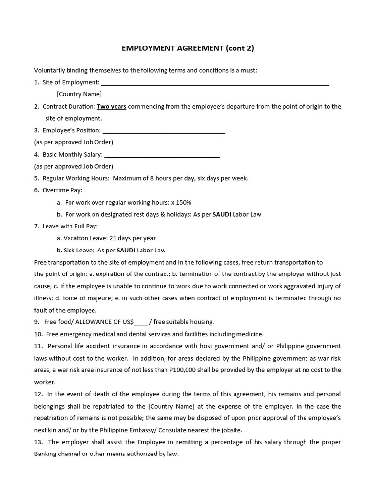 Sample Employment PDF