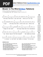 Blowin in The Wind 2 String G Bass Tablature C. B. Gitty Crafter Supply