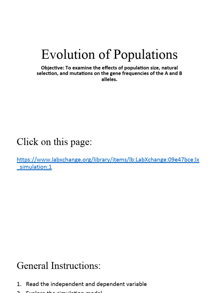 Evolution Simulation Lab Report | PDF | Genotype | Natural Selection