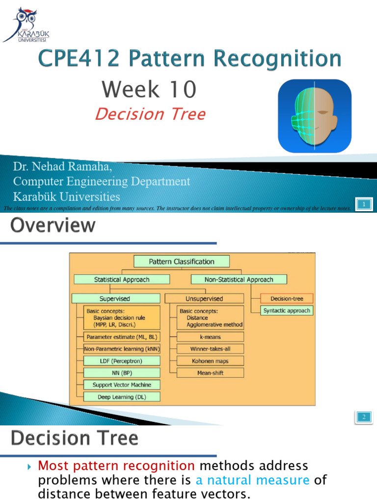 CPE412 Pattern Recognition (Week 10) | PDF | Applied Mathematics | Learning