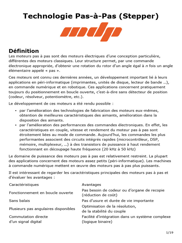 Moteur Pas A Pas | PDF | Friction | Résonance