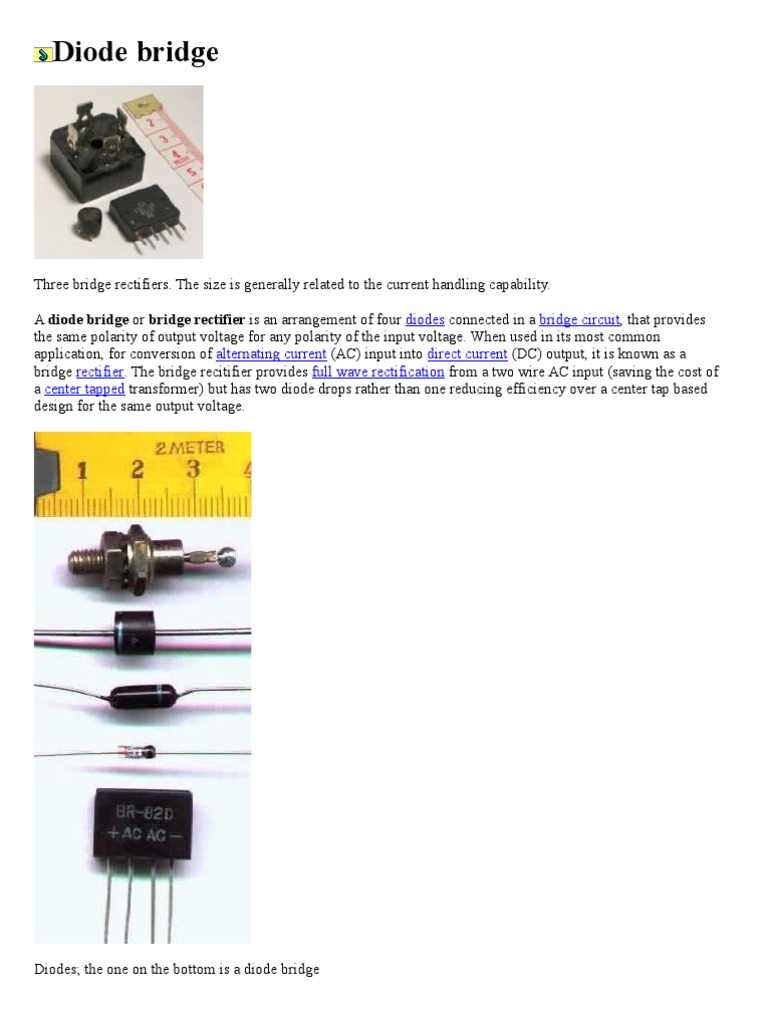 Bridge Rectifier PDF Rectifier Capacitor