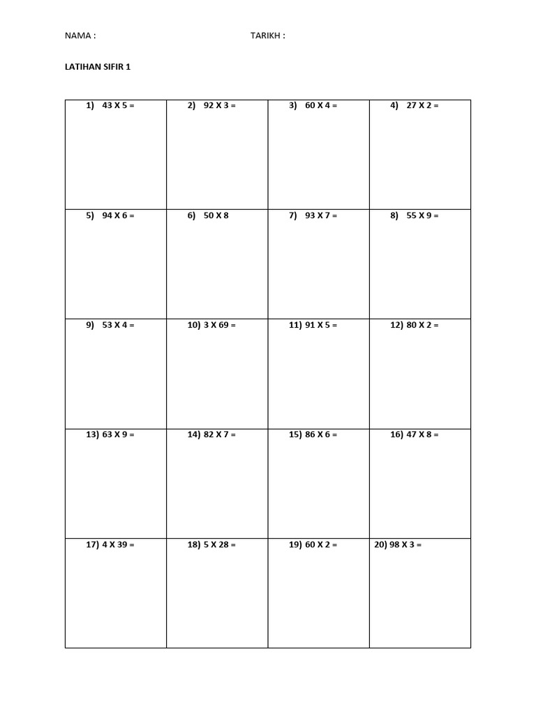 Latihan Sifir 1 Pdf