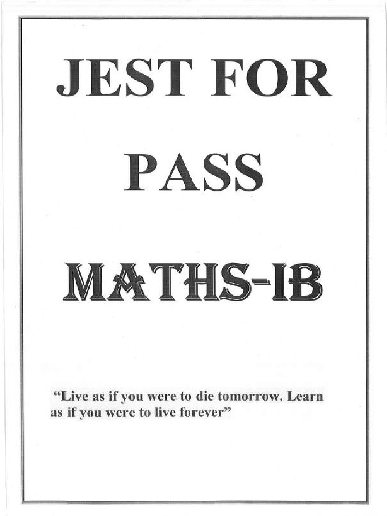 Maths 1B Just Pass | PDF