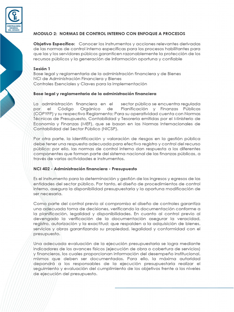 Normas de Control Interno en Finanzas Públicas | PDF | Contabilidad ...