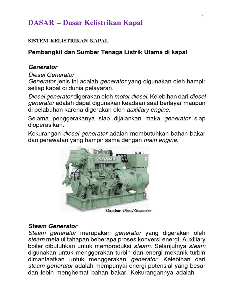 Sistem Kelistrikan dan Generator Kapal | PDF | Komputer