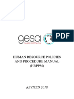 HUMAN RESOURCE POLICIES - GESCI June 2018