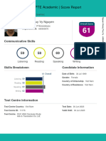 Score Report - PTE Academic: Hoang Thuy Vy Nguyen