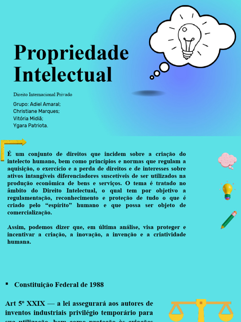 Propriedade Intelectual no Brasil | PDF | Direitos Autorais ...