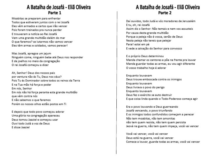 A Batalha de Josafá - Eliã Oliveira | PDF | Deus | Reino de Judá